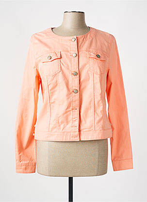 Veste casual col rond orange FLEUR DE SEL femme