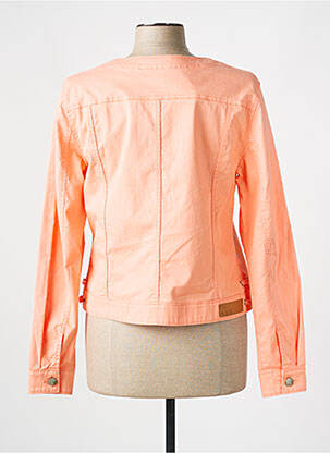 Veste casual col rond orange FLEUR DE SEL femme