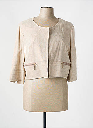 Veste chic col rond beige POUSSIERE D'ETOLE femme