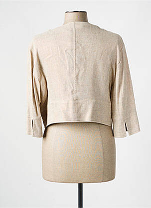 Veste chic col rond beige POUSSIERE D'ETOLE femme