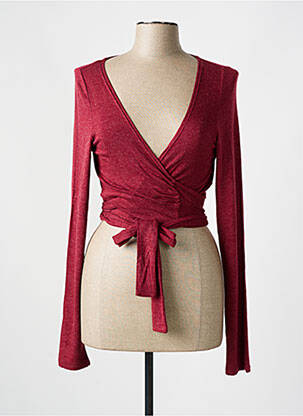 Gilet cache-cœur stretch rouge MYRINE & ME femme