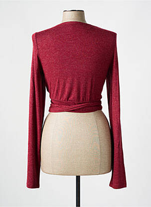 Gilet cache-cœur stretch rouge MYRINE & ME femme