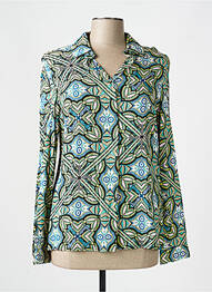 Chemisier coupe cintrée manches longues bleu TRUSSARDI JEANS femme