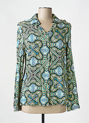 Chemisier coupe cintrée manches longues bleu TRUSSARDI JEANS femme