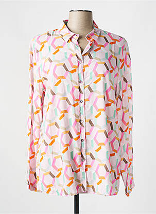Chemisier coupe cintrée manches longues rose MILANO femme
