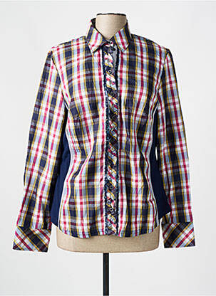 Chemisier coupe cintrée manches longues bleu JUST WHITE femme