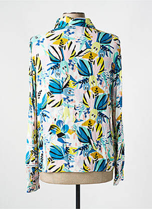 Chemisier imprimé fleurs manches longues bleu TRUSSARDI JEANS femme