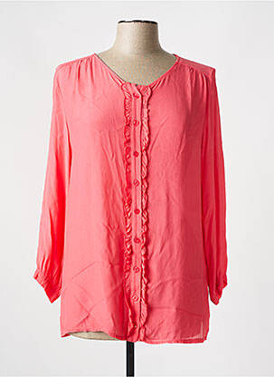 Chemisier tissage crêpe manches longues rose POUSSIERE D'ETOLE femme