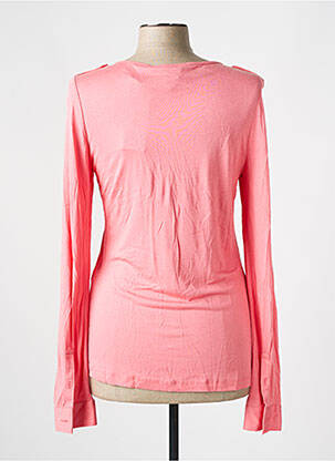 Gilet manches longues col rond rose BANDOLERA femme
