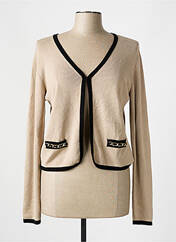 Gilet manches longues beige CRISTINA pour femme seconde vue