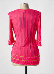 Gilet manches longues rose TRICOT CHIC pour femme seconde vue