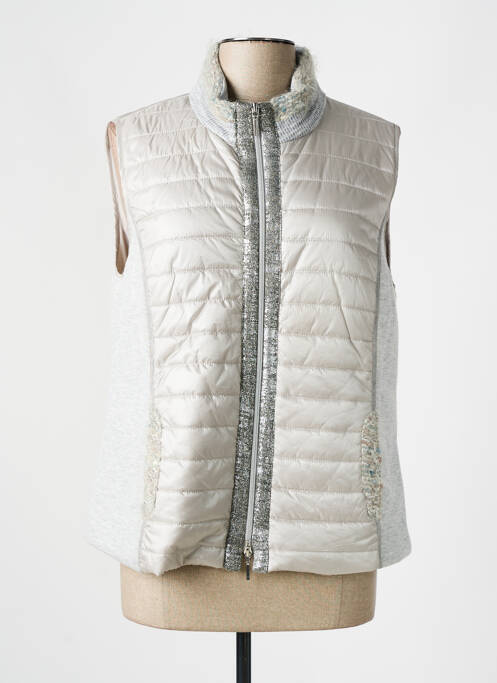 Doudoune poches sans capuche gris JUST WHITE femme