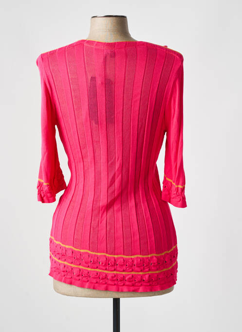 Gilet manches longues rose TRICOT CHIC femme