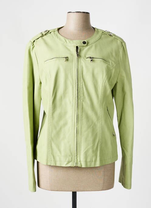 Veste simili cuir vert RINO & PELLE pour femme