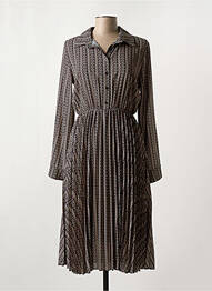 Robe mi-longue coupe fluide manches longues noir LA FEE MARABOUTEE femme