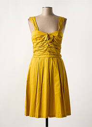 Robe mi-longue fermeture zippée au dos fines bretelles jaune FAIRLY femme