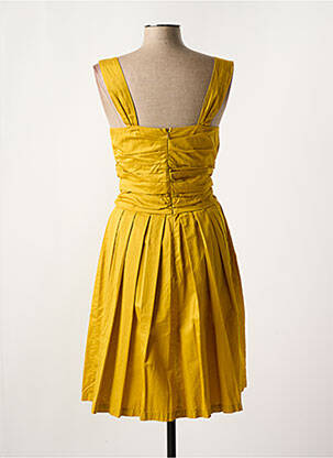 Robe mi-longue fermeture zippée au dos fines bretelles jaune FAIRLY femme