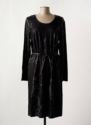 Robe mi-longue manches longues manches longues noir SOULMATE femme