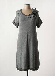 Robe mi-longue manches courtes manches courtes gris GARELLA femme