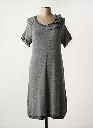 Robe mi-longue manches courtes manches courtes gris GARELLA femme