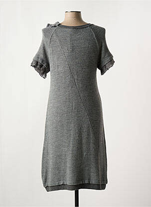 Robe mi-longue manches courtes manches courtes gris GARELLA femme