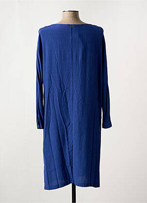 Robe mi-longue coupe fluide manches longues bleu ONE STEP femme
