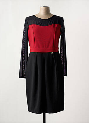 Robe pull coupe cintrée manches longues rouge DANIELA COOL femme
