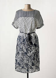Robe mi-longue imprimé fantaisie manches courtes gris STEILMANN femme