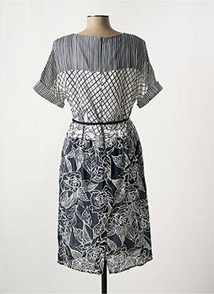 Robe mi-longue imprimé fantaisie manches courtes gris STEILMANN femme