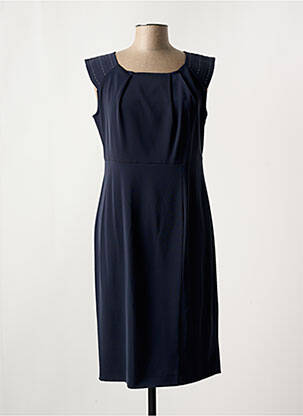 Robe mi-longue tissage crêpe sans manche bleu DIANA GALLESI femme