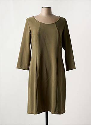 Robe mi-longue manches 3/4 manches 3/4 vert POUSSIERE D'ETOLE femme