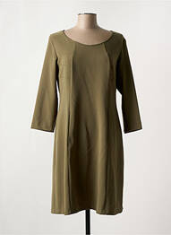 Robe mi-longue manches 3/4 manches 3/4 vert POUSSIERE D'ETOLE femme