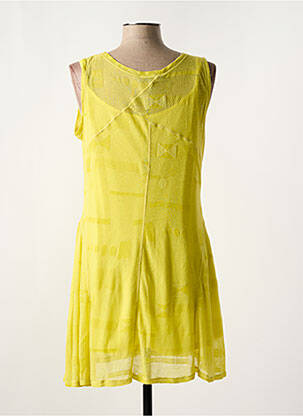 Tunique sans manche coupe fluide jaune 3322 femme