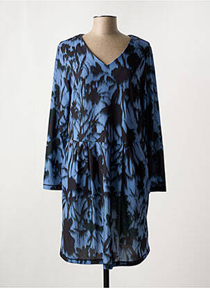 Robe mi-longue manches longues manches longues bleu 3322 femme