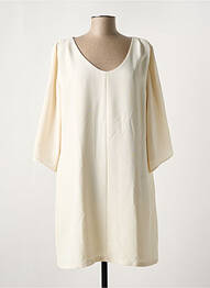 Robe courte manches 3/4 manches 3/4 beige VAN-DOS femme