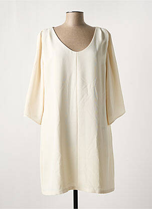 Robe courte manches 3/4 manches 3/4 beige VAN-DOS femme
