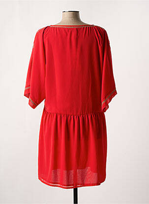 Robe courte manches 3/4 manches 3/4 rouge MD'M femme