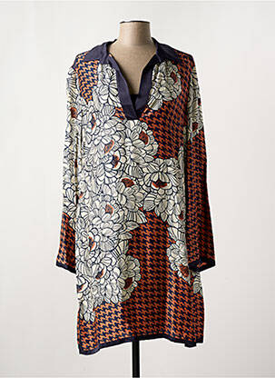 Robe mi-longue imprimé fleurs manches longues bleu PENNYBLACK femme