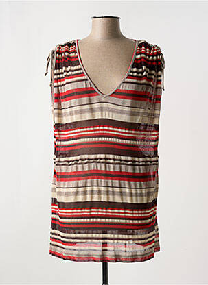 Pull tunique stretch manches courtes rouge PENNYBLACK femme