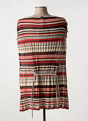 Pull tunique stretch manches courtes rouge PENNYBLACK femme