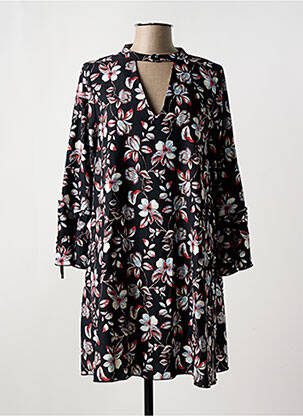 Robe courte coupe évasée manches longues noir MORGAN femme