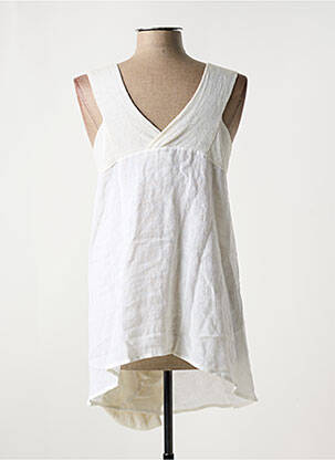 Tunique sans manche tissage crêpe beige CREA CONCEPT femme