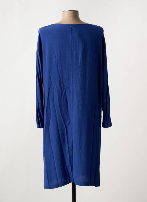 Robe mi-longue coupe fluide manches longues bleu ONE STEP femme