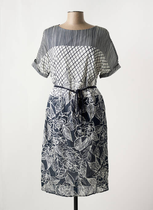 Robe mi-longue imprimé fantaisie manches courtes gris STEILMANN femme
