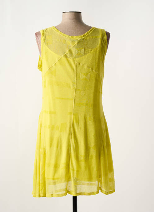 Tunique sans manche coupe fluide jaune 3322 femme