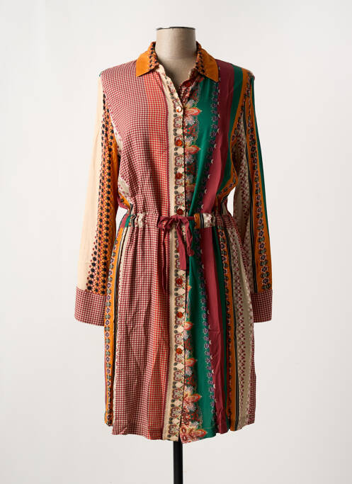 Robe mi-longue orange LA FEE MARABOUTEE pour femme