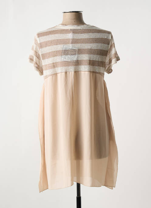 Tunique manches courtes beige POUSSIERE D'ETOLE pour femme