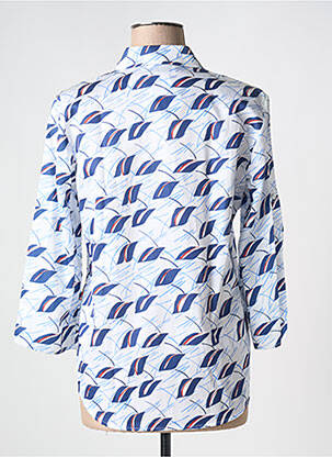 Chemisier imprimé fleurs manches longues bleu JUST WHITE femme