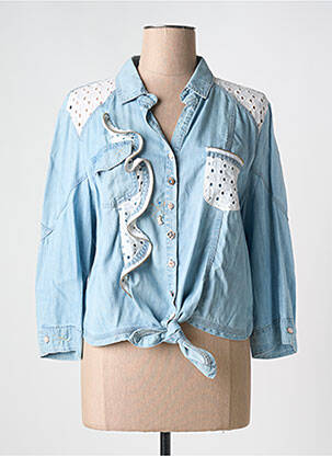 Chemisier manches longues manches longues bleu ELISA CAVALETTI femme