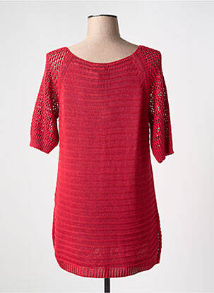 Pull tunique maille ajourée manches courtes rouge LOLITAS & LOLOS femme